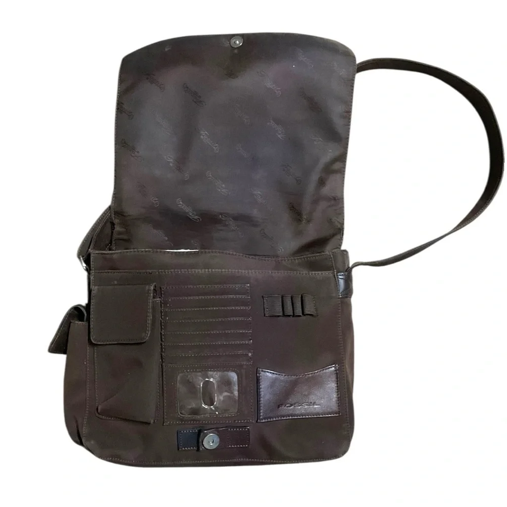 👜 Fossil Brown Leather Messenger Bag | Crossbody Laptop‎ Satchel